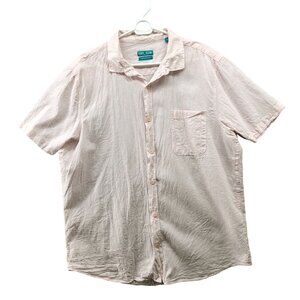 Tenth+Ocean Washable Linen Blend Shirt Mens XL Light‎ Pink Short Sleeve Button
